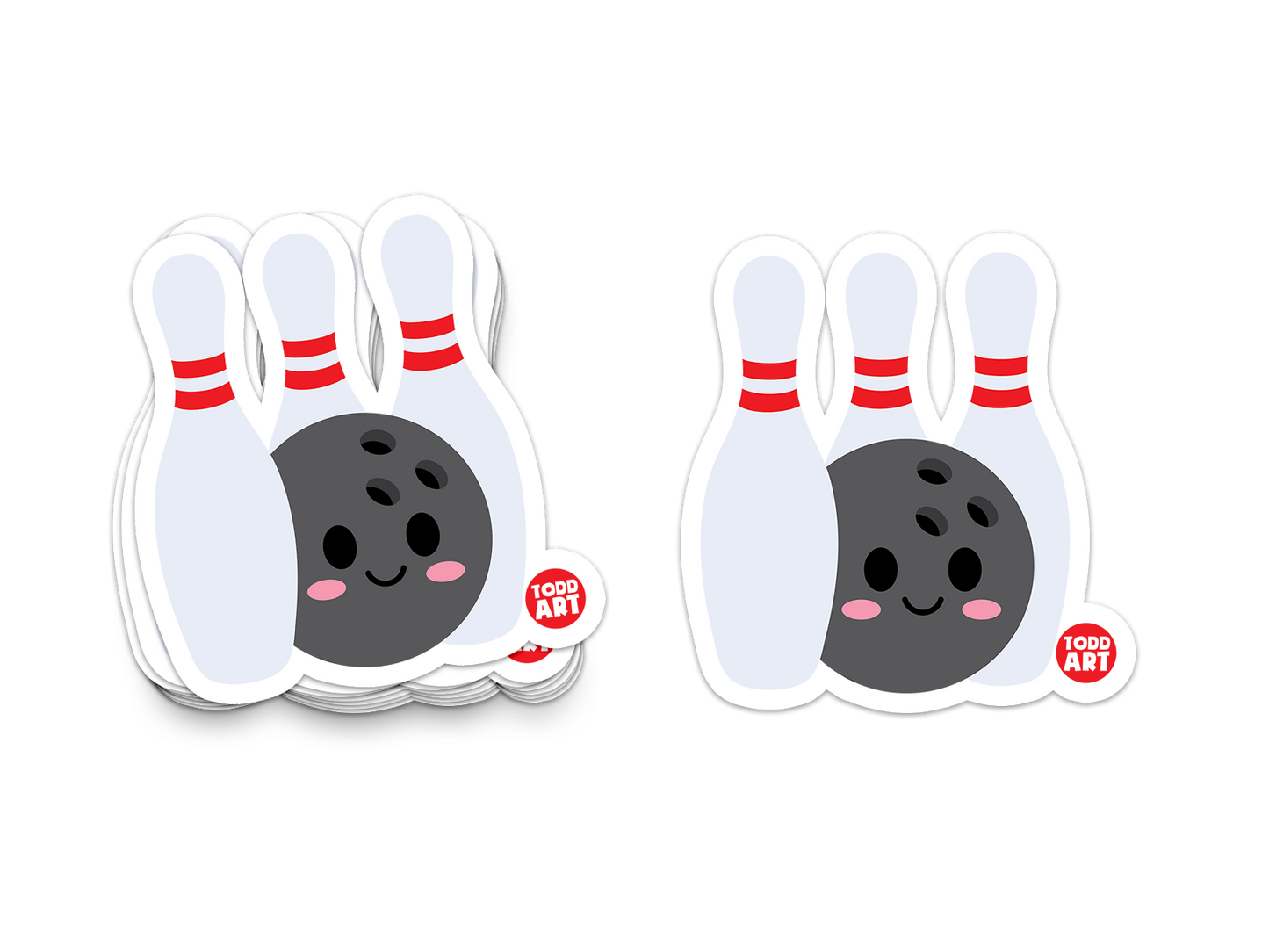 Boo Boo Buddies Bowling Ball sticker – funny purple bowling ball vinyl sticker for game night kits and gear

