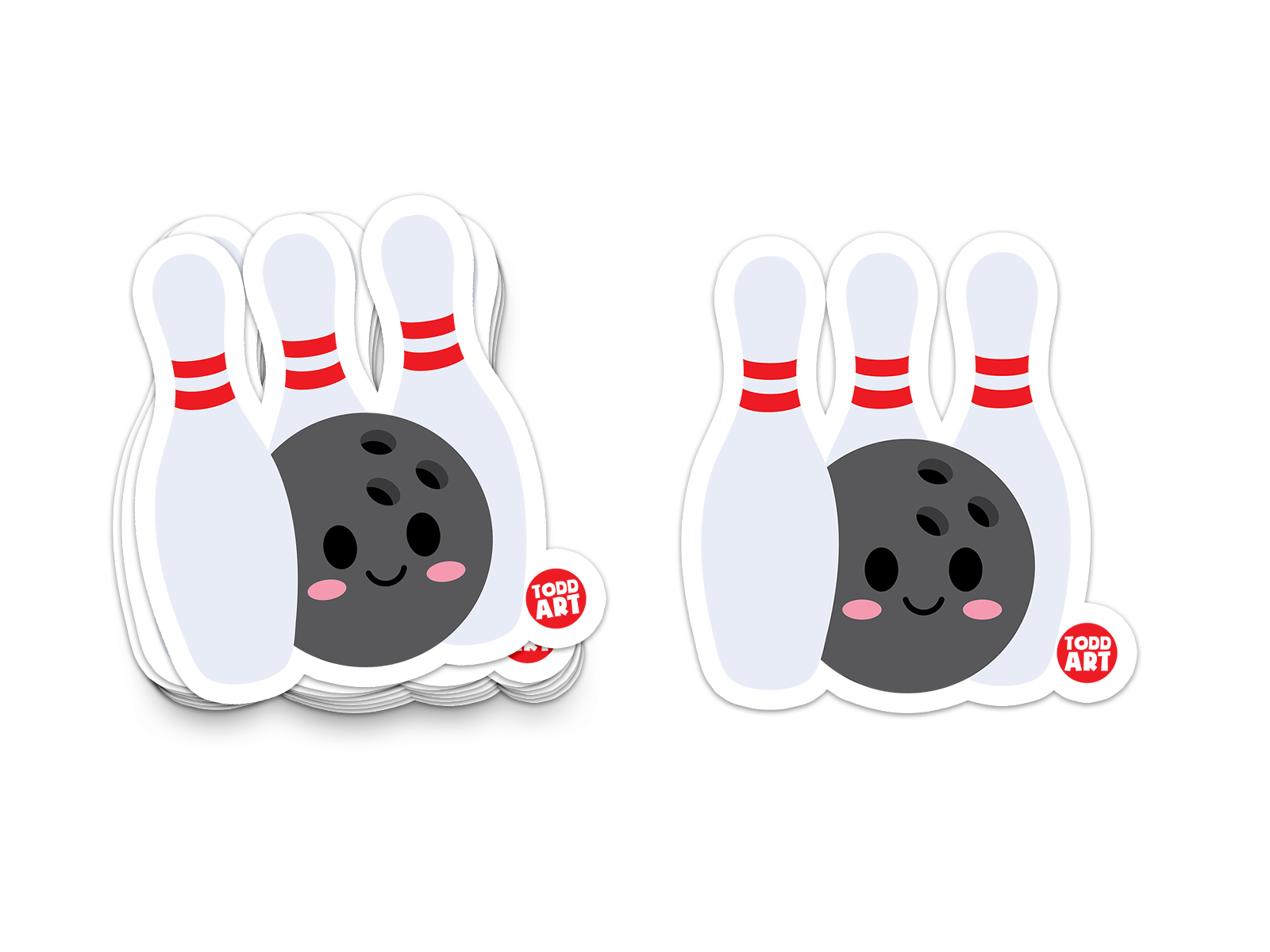 Boo Boo Buddies Bowling Ball sticker – funny purple bowling ball vinyl sticker for game night kits and gear
