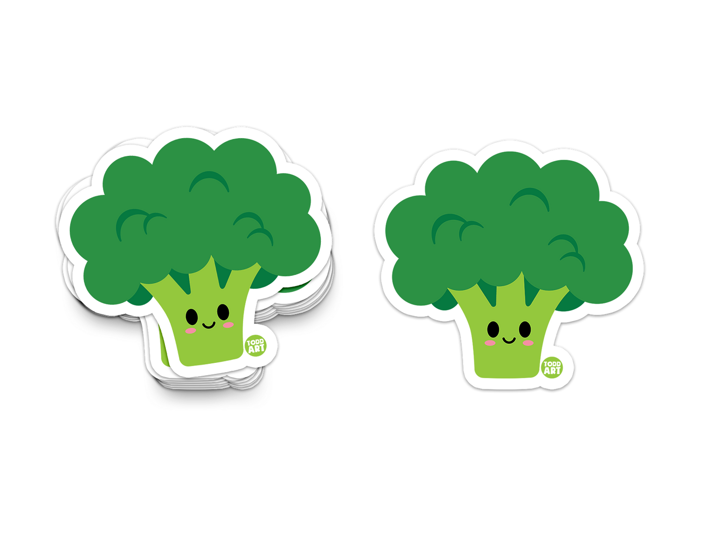 Green broccoli head with a happy face – veggie sticker from Boo Boo Buddies
