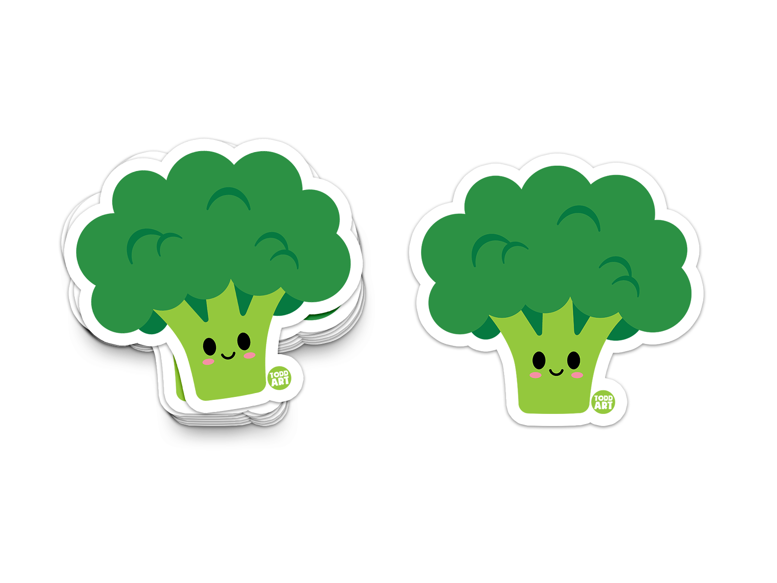 Green broccoli head with a happy face – veggie sticker from Boo Boo Buddies
