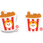 Cute bucket of fried chicken with red and white stripes – funny fast food sticker from Boo Boo Buddies

