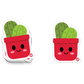 Cactus in a red pot with smiling face – cute plant lover sticker from Boo Boo Buddies
