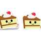 Slice of chocolate cake with whipped cream and cherry – dessert sticker from Boo Boo Buddies