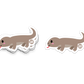 Cute komodo dragon sticker with a red tongue and blushing cheeks