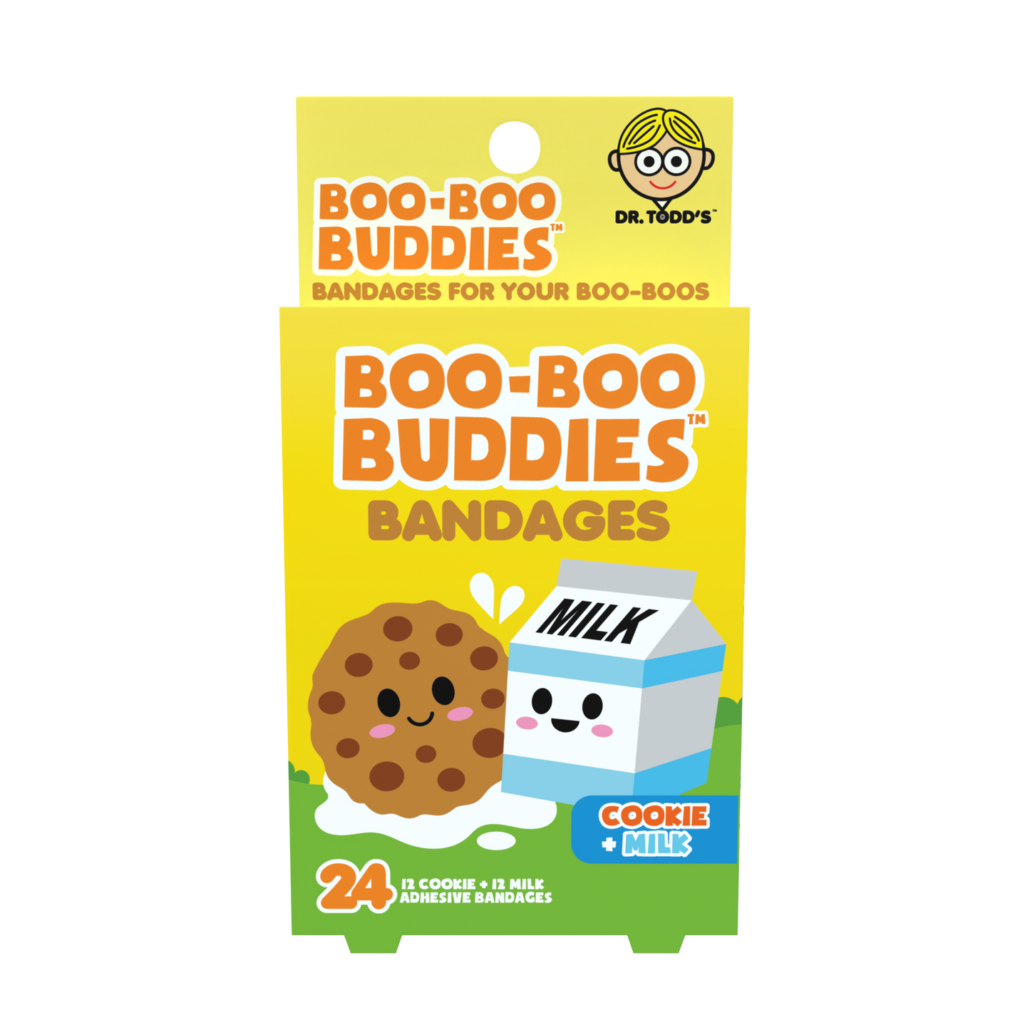 Cookie + Milk Bandages for Kids – Waterproof, Latex-Free, 24 Count | Dr. Todd’s Boo-Boo Buddies®