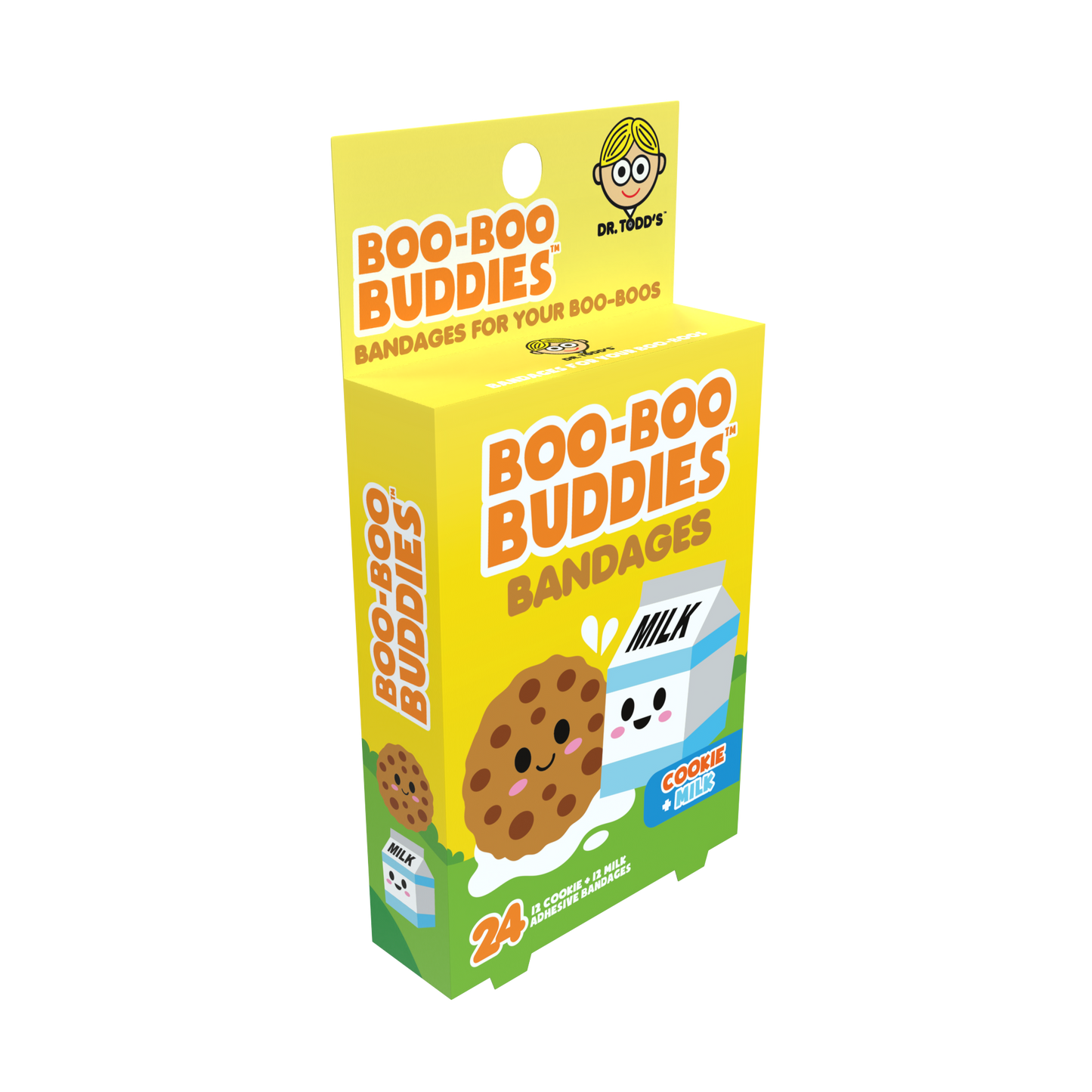 Cookie + Milk Bandages for Kids – Waterproof, Latex-Free, 24 Count | Dr. Todd’s Boo-Boo Buddies®