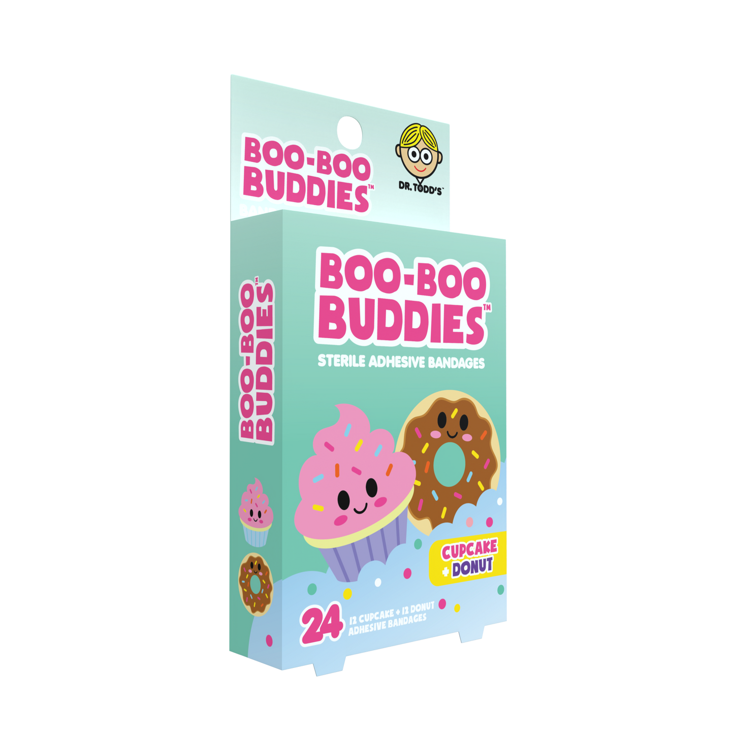 Boo Boo Buddies™ Cupcake & Donut Bandages – 24 Ct | Fun Shaped, Waterproof, Latex-Free Bandages for Kids