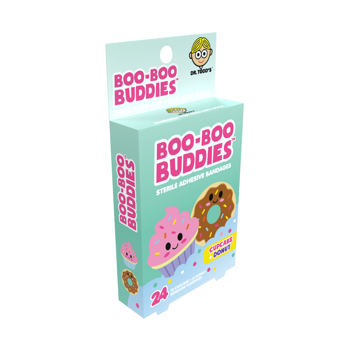 Boo Boo Buddies™ Cupcake & Donut Bandages – 24 Ct | Fun Shaped, Waterproof, Latex-Free Bandages for Kids