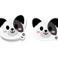 Cute cartoon dog face sticker with one black ear and a dark patch over one eye

