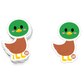Adorable mallard duck sticker with green head and pink cheeks – fun waterproof vinyl sticker from Boo Boo Buddies

