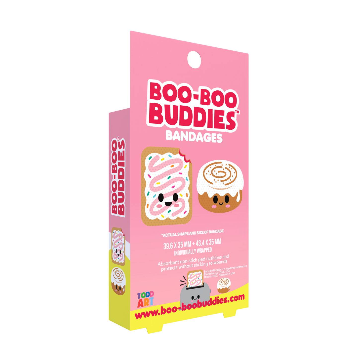 Frosted Tart & Cinnamon Roll Bandages for Kids – Waterproof, Latex-Free, 24 Count | Dr. Todd’s Boo-Boo Buddies®