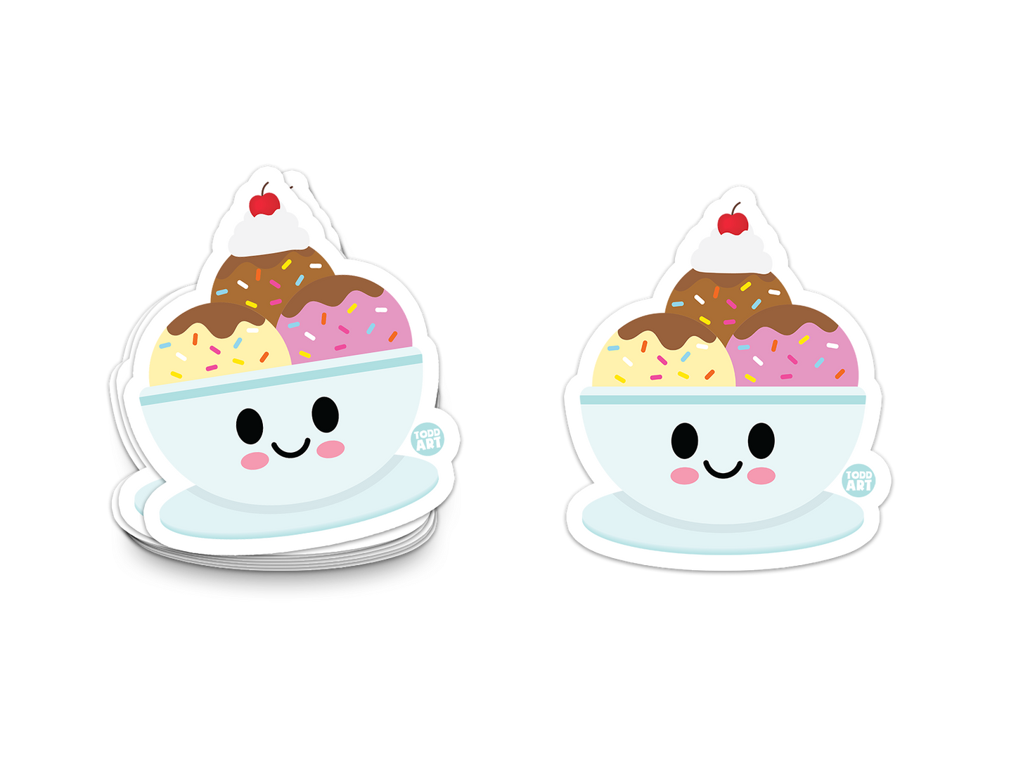 Ice Cream Hot Fudge Sundae Vinyl Sticker