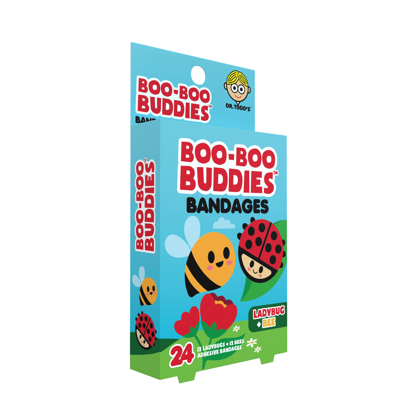 Ladybug & Bee Bandages for Kids – Waterproof, Latex-Free, 24 Count | Dr. Todd’s Boo-Boo Buddies®