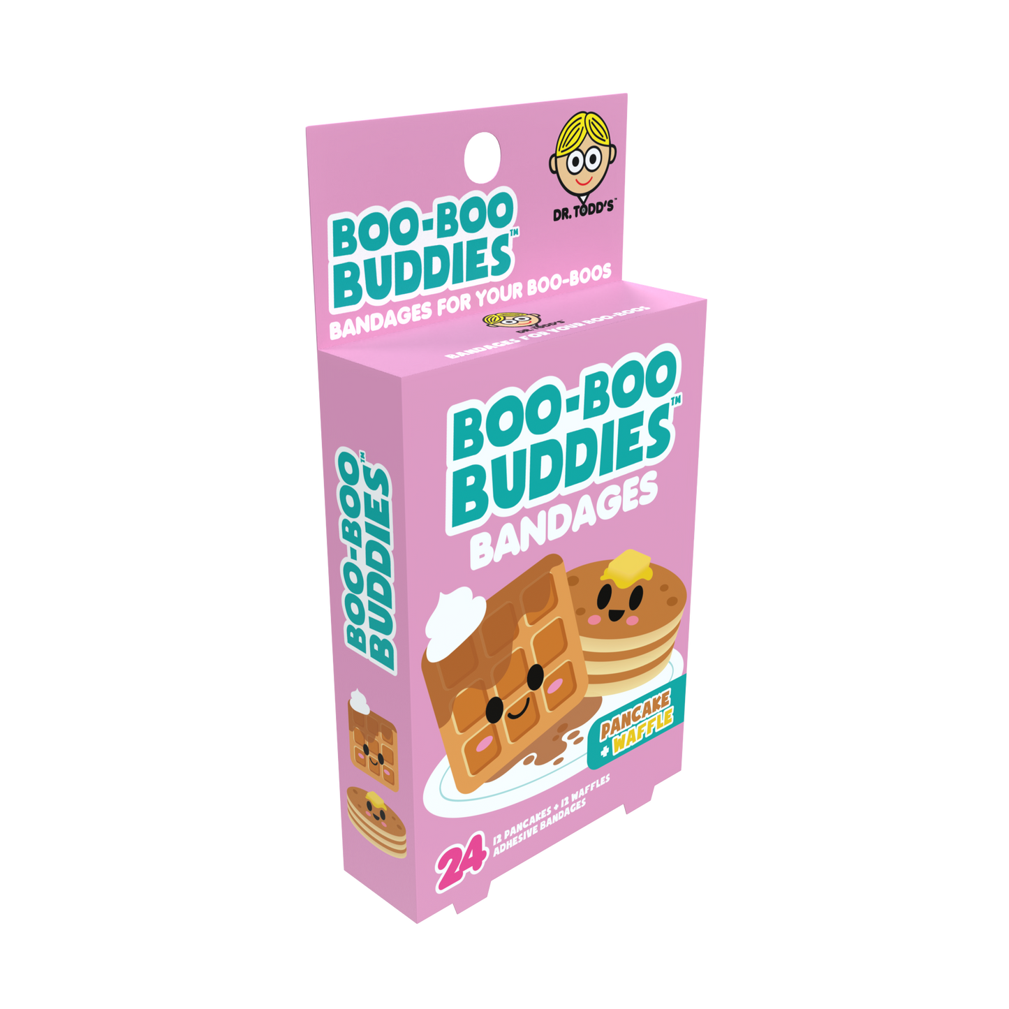 Pancake & Waffle Bandages for Kids – Waterproof, Latex-Free, 24 Count | Dr. Todd’s Boo-Boo Buddies®