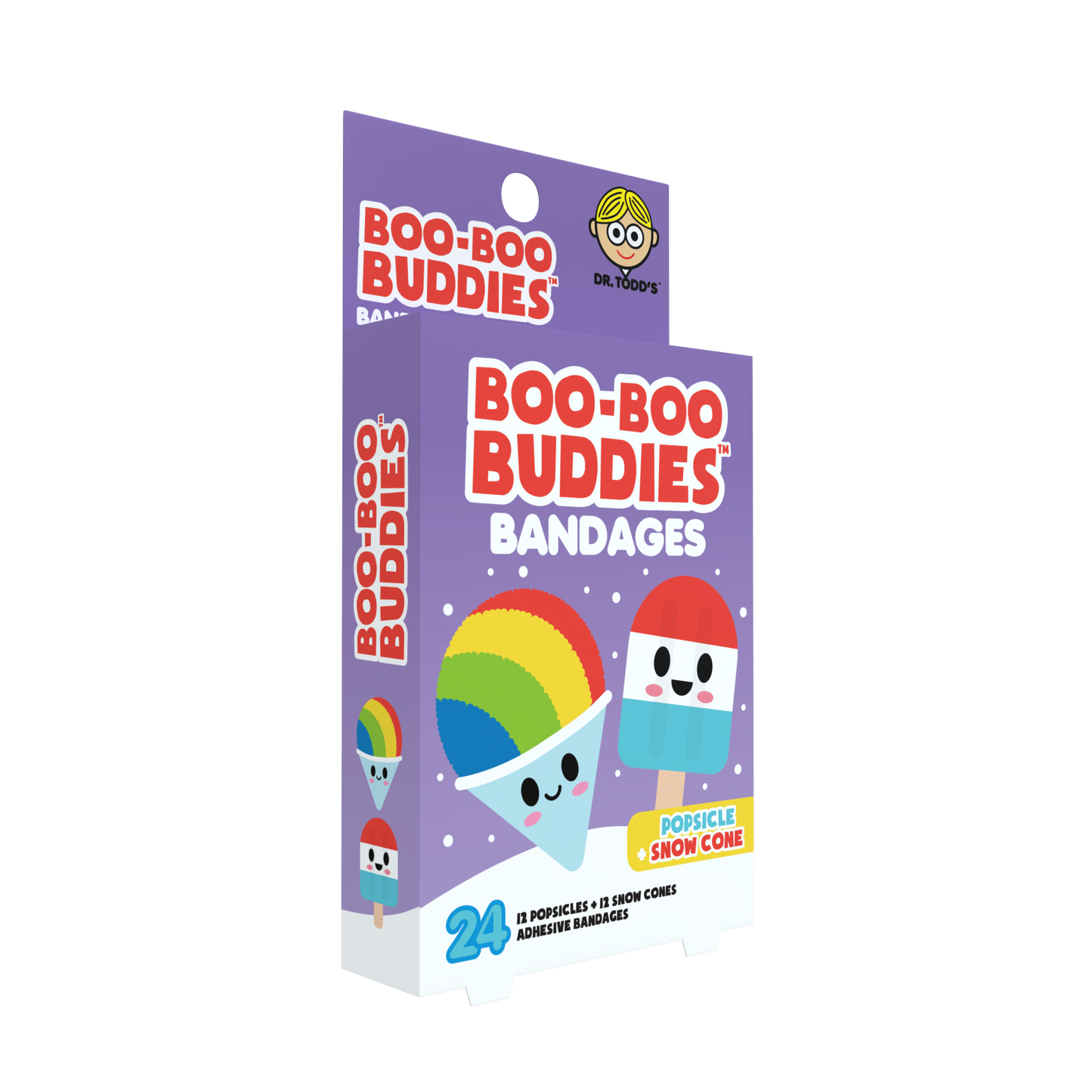 Popsicle & Snow Cone Bandages for Kids – Waterproof, Latex-Free, 24 Count | Dr. Todd’s Boo-Boo Buddies®
