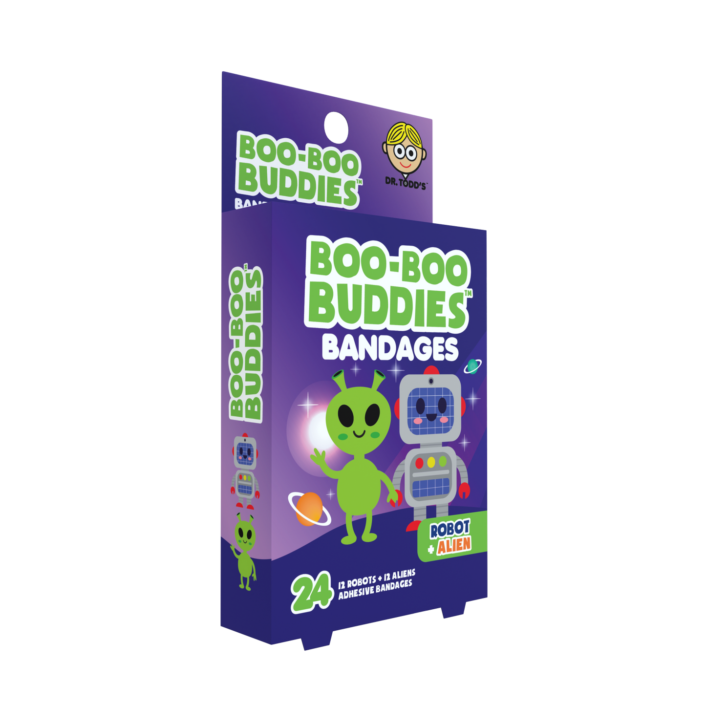 Robot + Alien Bandages for Kids – Dr. Todd’s Boo-Boo Buddies® | 24 Pack