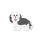 Boo Boo Buddies sheepdog sticker — waterproof, UV-resistant 3″ vinyl decal, perfect for water bottles & laptops