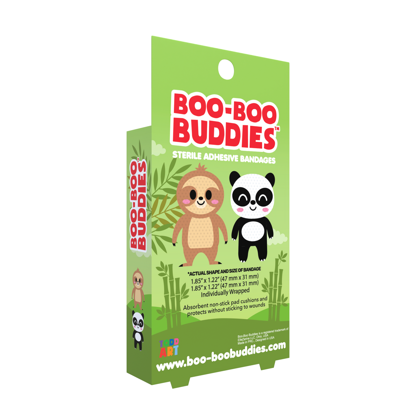 Sloth & Panda Bandages for Kids – Waterproof, Latex-Free, 24 Count | Dr. Todd’s Boo-Boo Buddies®