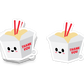 Boo Boo Buddies™ Take‑Out Noodles Sticker – Cute Kawaii Vinyl Sticker, Waterproof Glossy 3″ Die‑Cut