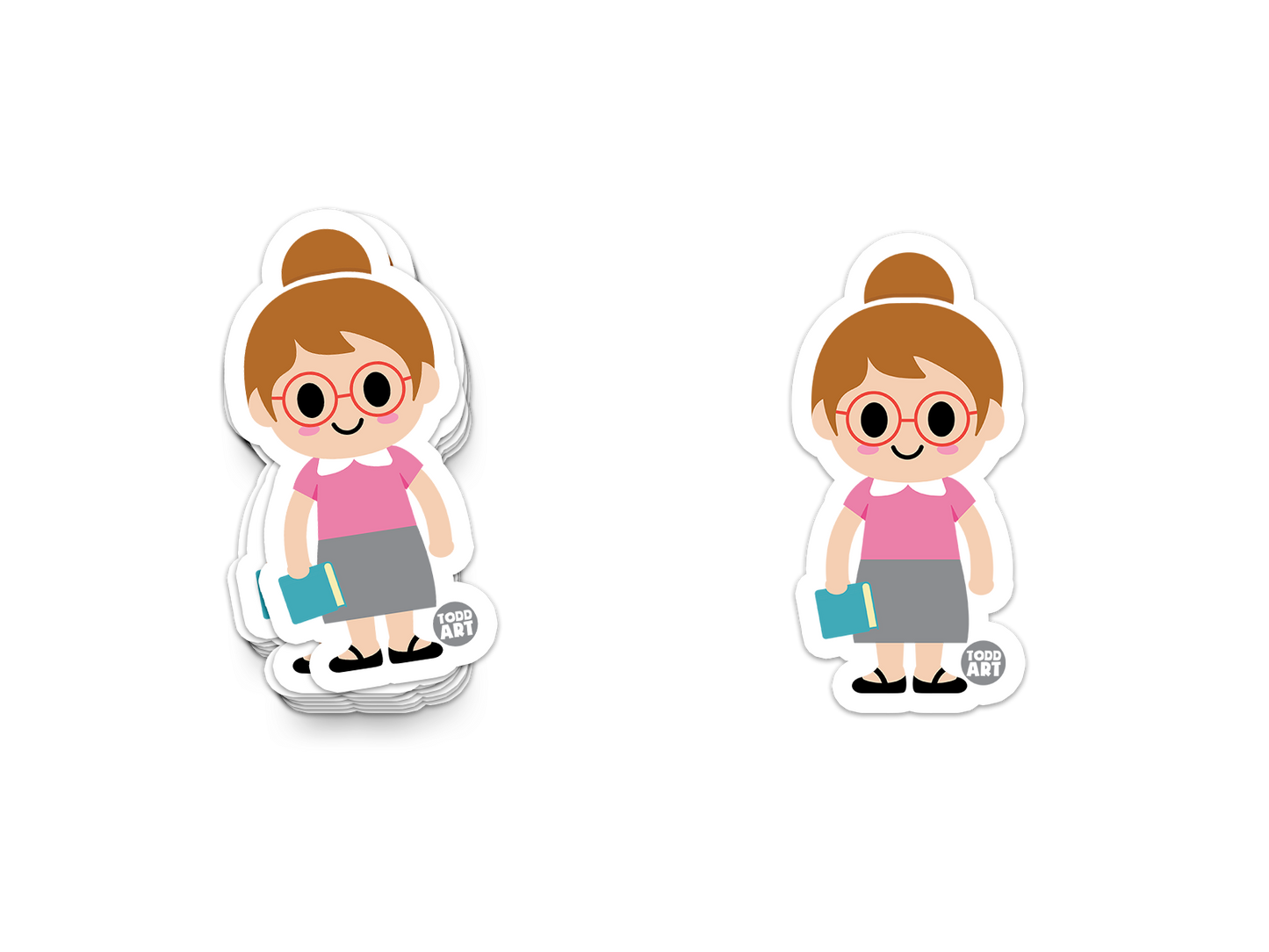 Boo Boo Buddies™ Teacher Sticker – Cute Kawaii Vinyl Sticker, Waterproof Glossy 3″ Die‑Cu