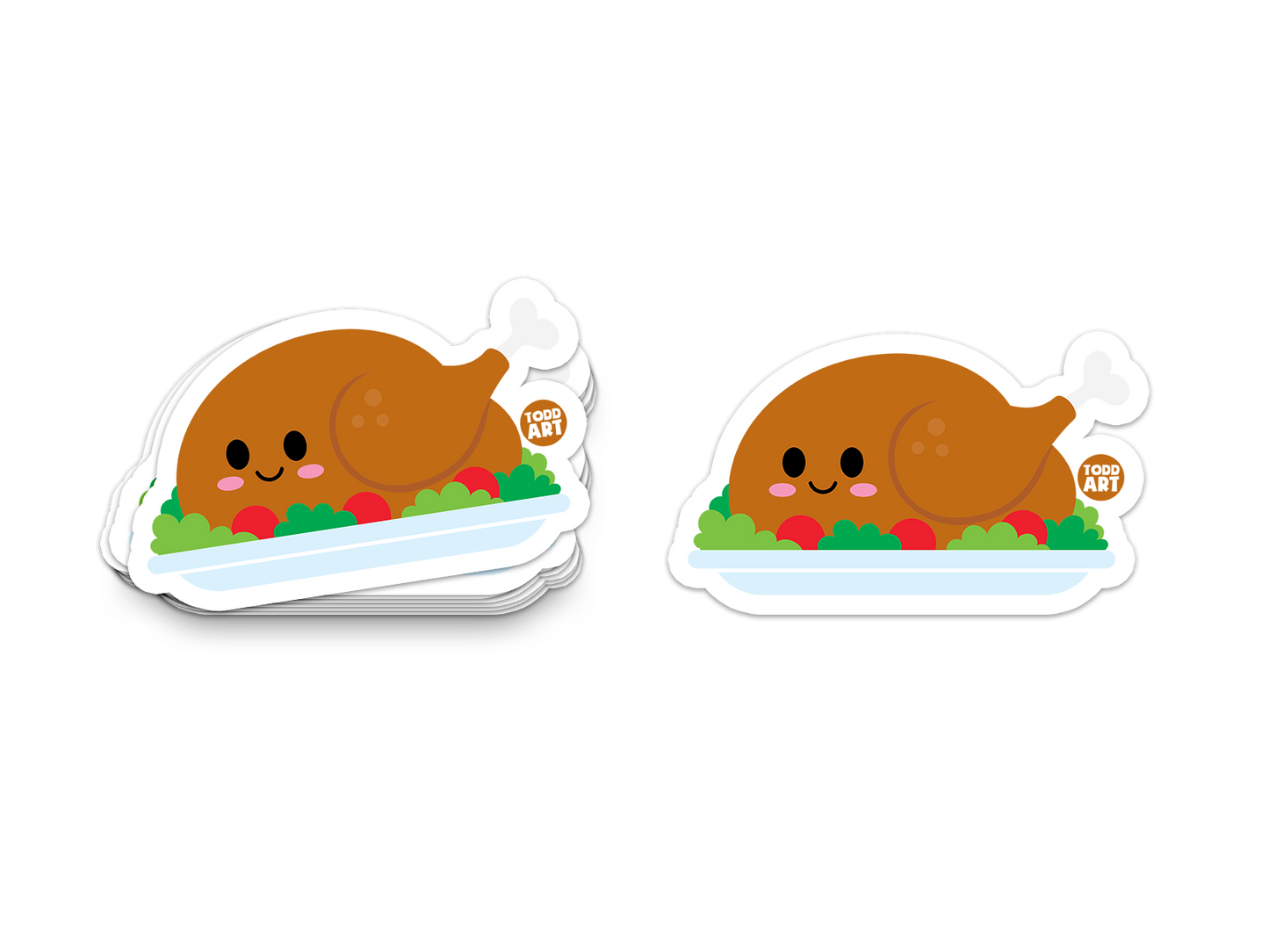 Boo Boo Buddies™ Thanksgiving Turkey Sticker – Cute Kawaii Vinyl, Waterproof Glossy 3″ Die‑Cut