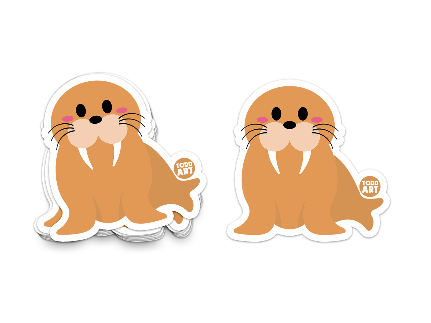 Boo Boo Buddies™ Walrus Sticker – Cute Kawaii Vinyl Sticker, Waterproof Glossy 3″