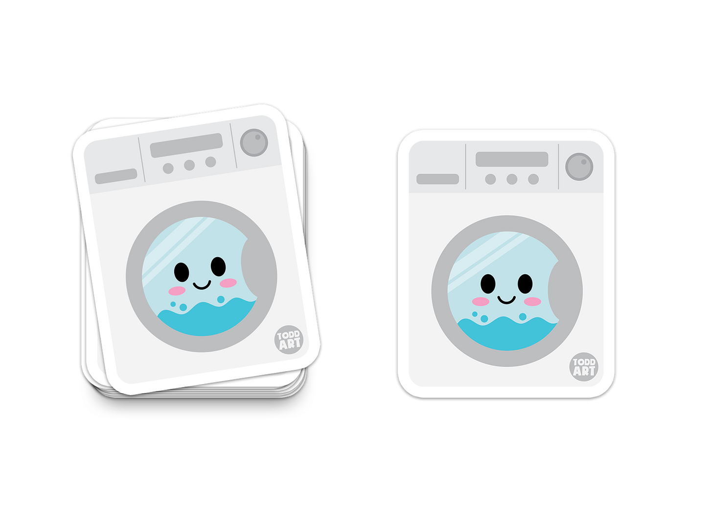 Boo Boo Buddies™ Washing Machine Sticker – Cute Kawaii Vinyl Sticker, Waterproof Glossy 3″