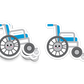 Boo Boo Buddies™ Wheel Chair Sticker – Cute Kawaii Vinyl Sticker, Waterproof Glossy 3″ Die‑Cut