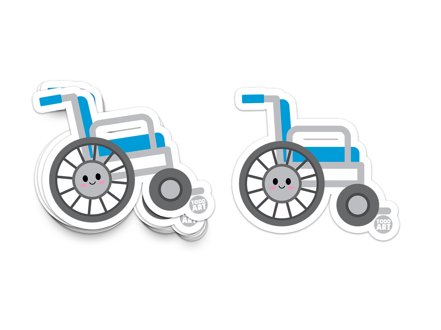 Boo Boo Buddies™ Wheel Chair Sticker – Cute Kawaii Vinyl Sticker, Waterproof Glossy 3″ Die‑Cut