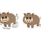 Boo Boo Buddies™ Wild Boar Sticker – Cute Kawaii Vinyl Sticker, Waterproof Glossy 3″ Die‑Cut