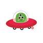 Alien UFO Sticker
