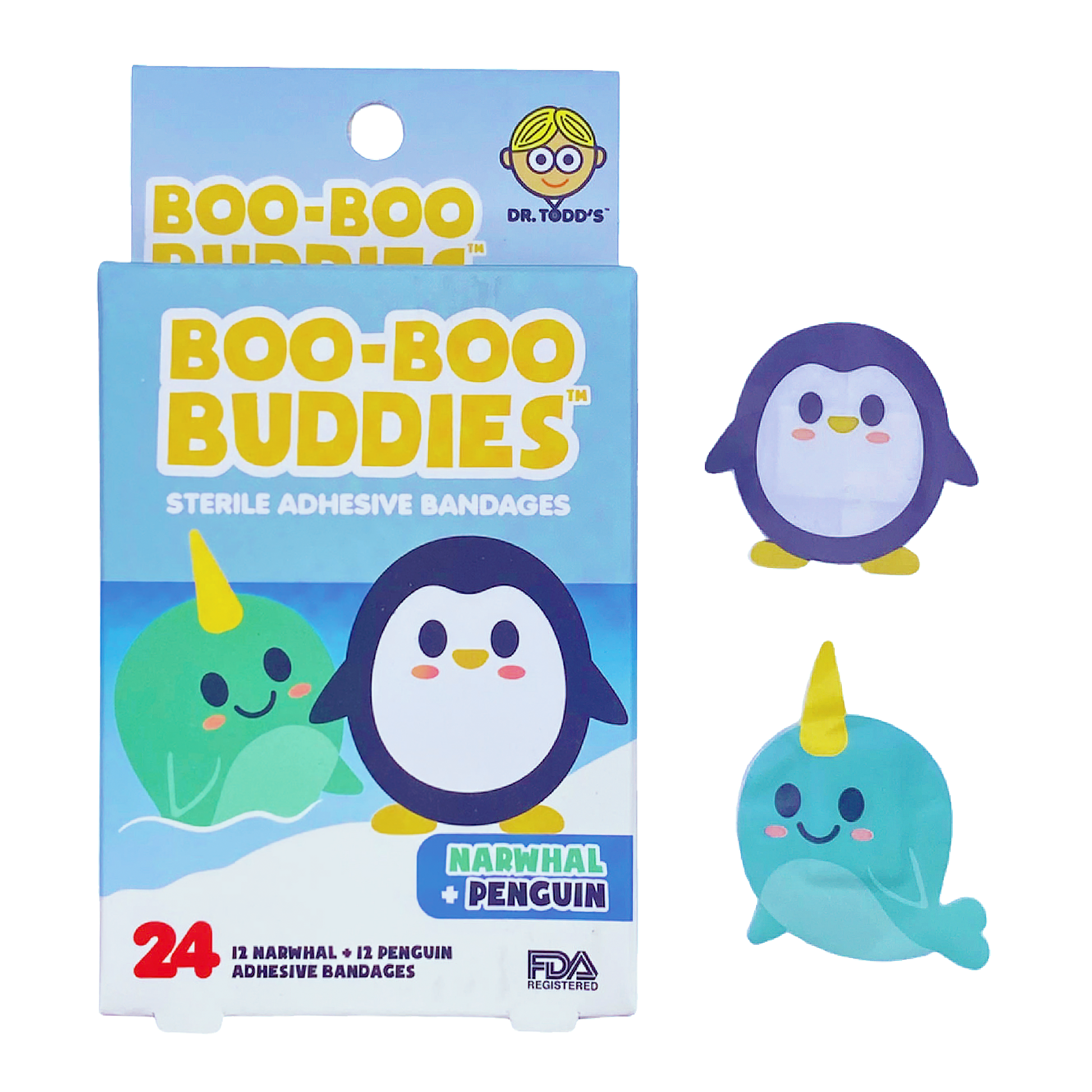 Boo Boo Buddies Bandages - Narwhal and Penguin