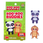 kwaii  black and white panda with pink cheeks and brown sloth with pink cheeks