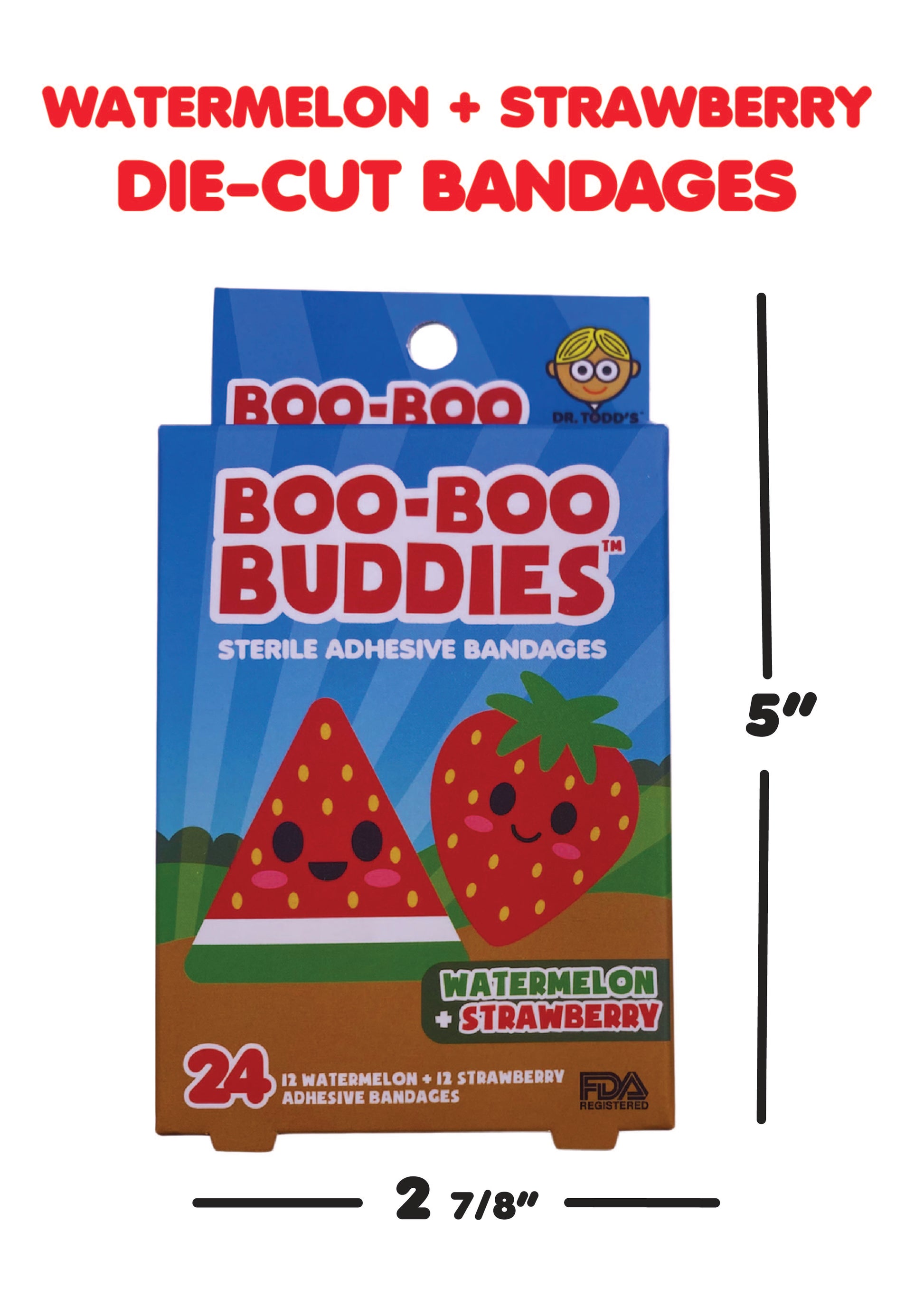 Boo Boo Buddies Bandages - Strawberry and Watermelon box dimensions