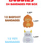 Boo Boo Buddies Bandages - Bigfoot and Yeti - Bandage dimensions